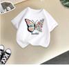 Children's T-shirt girls short-sleeved new style girls summer round neck loose casual top butterfly print cross-border
