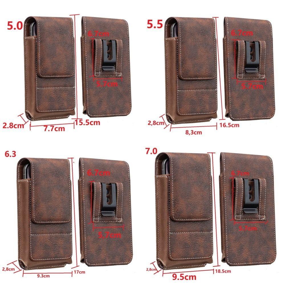1 Stück Neue PU-Leder Handy-Hüfttasche Outdoor-Camping Universelle Hüfttasche Handyhülle 5-7 Zoll Handy-Gürtelclip für Smartphone