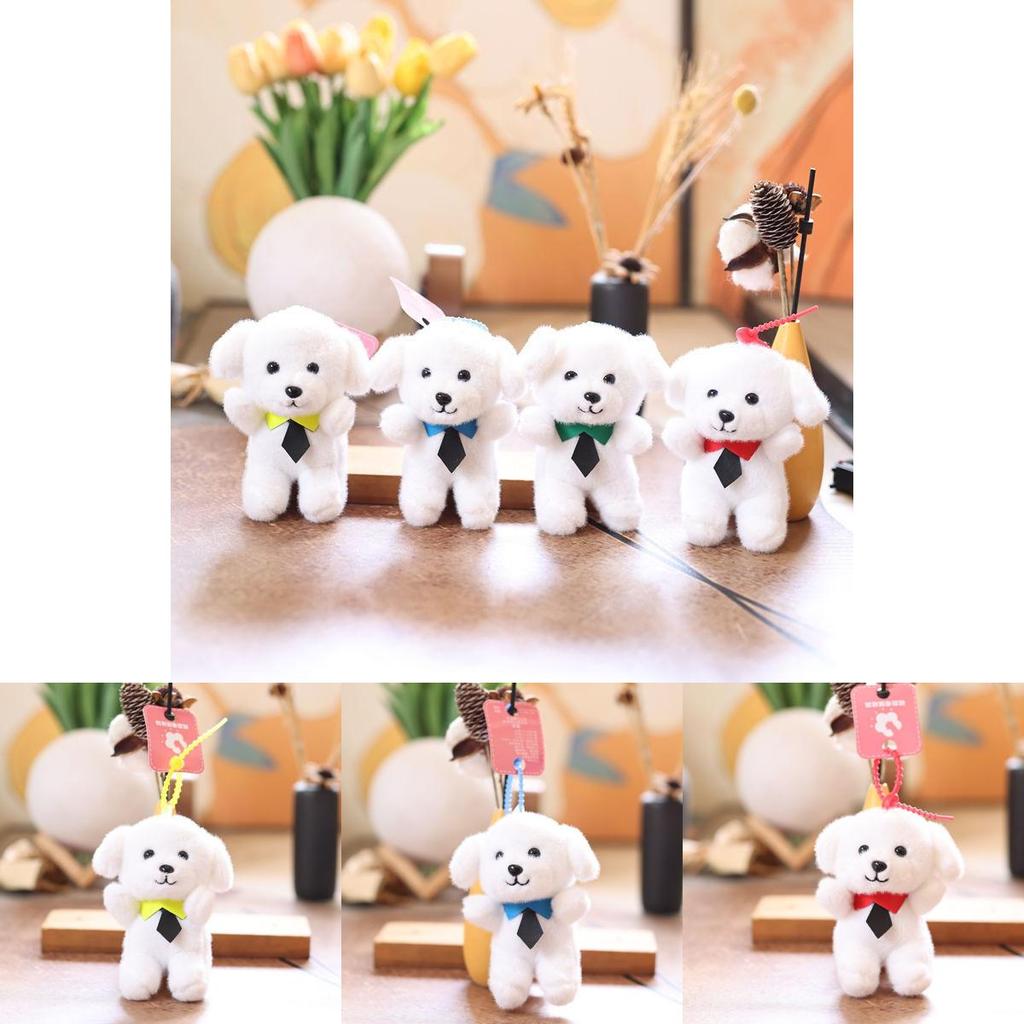Adorable Dog Plush Toy With Pp Cotton Filling For Bags And Key Holders