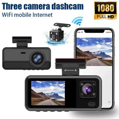 High Definition Driving Recorder with WiFi for Simultaneous Display of 3 Cameras and 3 Lenses, Connected To Cars and Mobile Phones