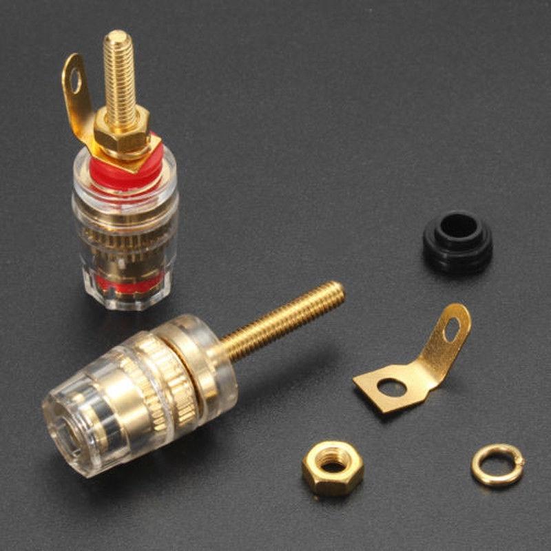 8pcs New Gold Plated Speaker Terminal Binding Post  Connector High Quality