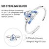 Copper Metal Blue Heart-shaped Celtic Knot Ring Zircon Woman Rings Sparkling Wedding Ring Grils Anniversary Perfect Gift