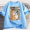 Funny Cat Eat Fish Tshirt Trend Printed Cotton Round Neck Tshirt Unisex and WOMEN with The Same Loose Casual Short Sleeve Tees