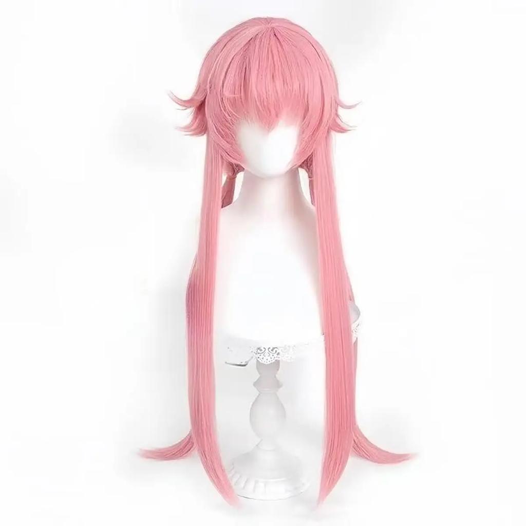 Anime he Future Diary Gasai Yuno Wig for Cosplay Pink Costume Wig long ponytai Synthetic Hair Party Wigs Halloween Party