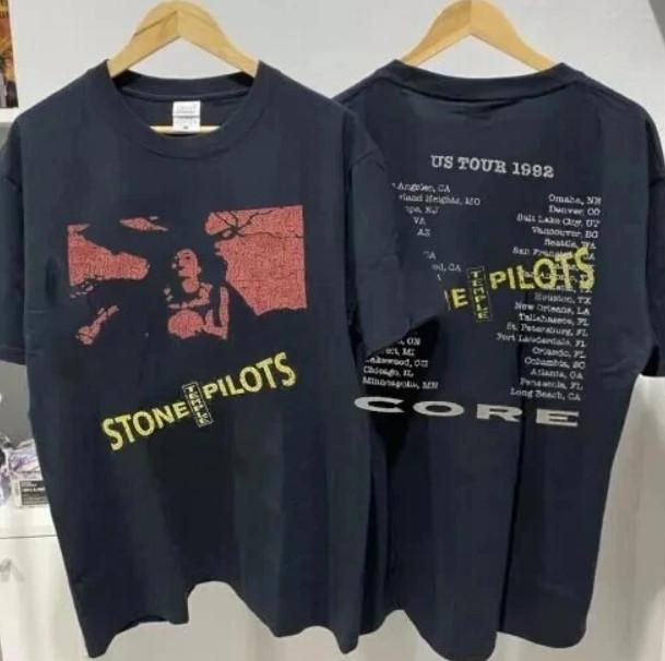 Stone Temple Pilots Tour 1992 Band 2 Side Black Unisex T-shirt S-5XL Unisex T-Shirt XXXL