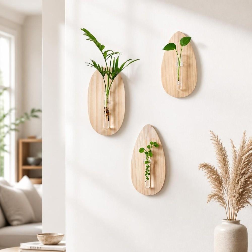 Home Ornaments Wall Decoration Wooden Flower Pot Minimalist Wall Mounted Planter  Home Decor