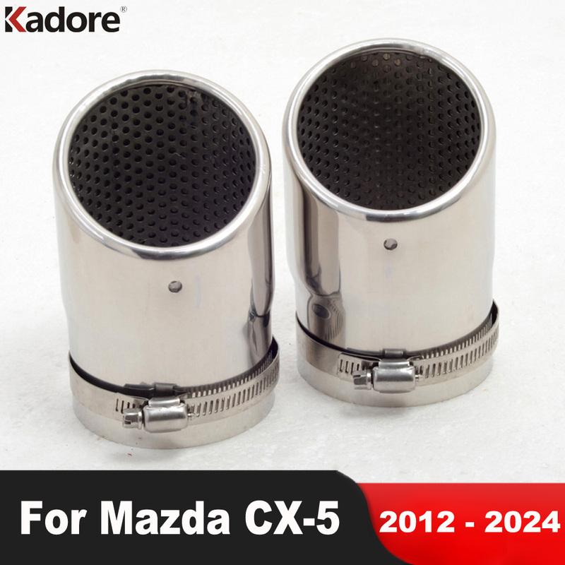 Наконечник задней выхлопной трубы глушителя Для Mazda CX-5 CX5 2012-    2024 Стальные автомобильные выхлопные трубы Аксессуары