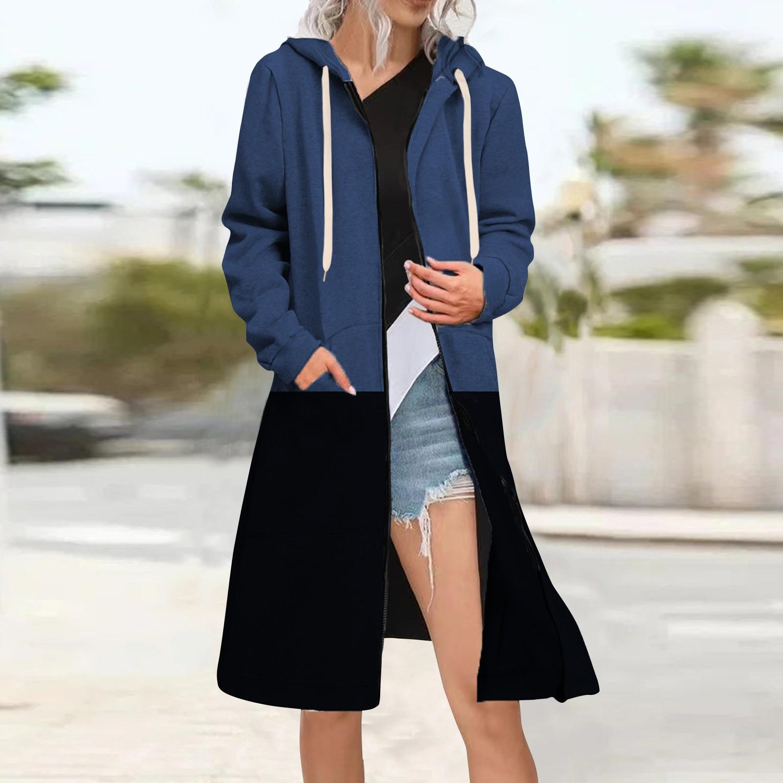 

Женская мода цвет блокинг свободная куртка на молнии кардиган утепленная толстовка XXL