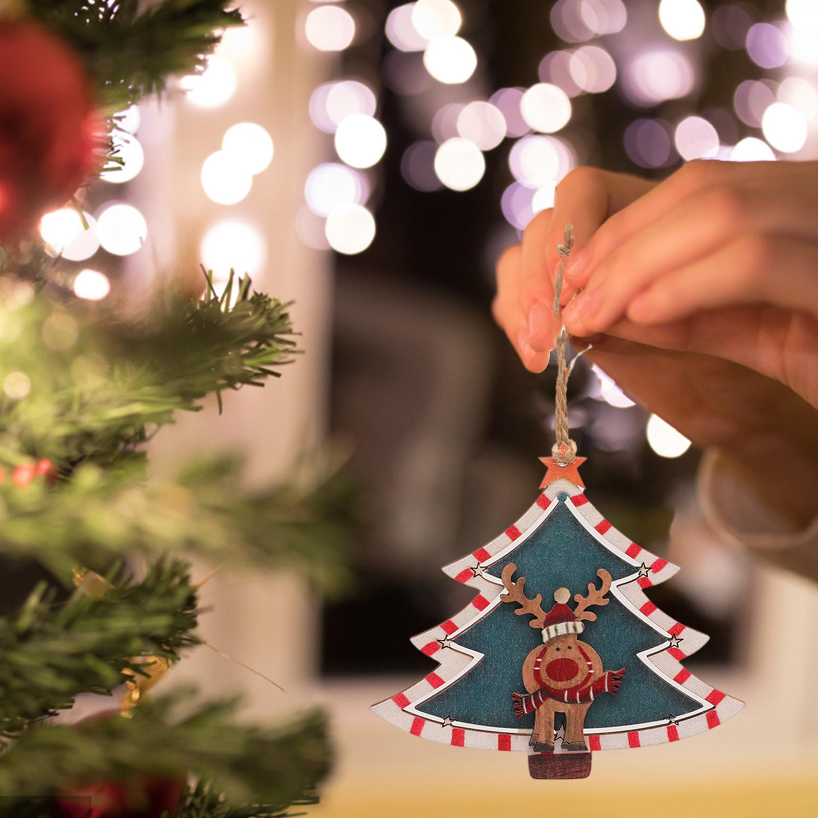 

Рождественская елка Декор Санта Снеговик Лось Лошадь Мини Рождественский Декор Подвеска Милый Деревянный Декор Рождественская Елка Подвеска синий