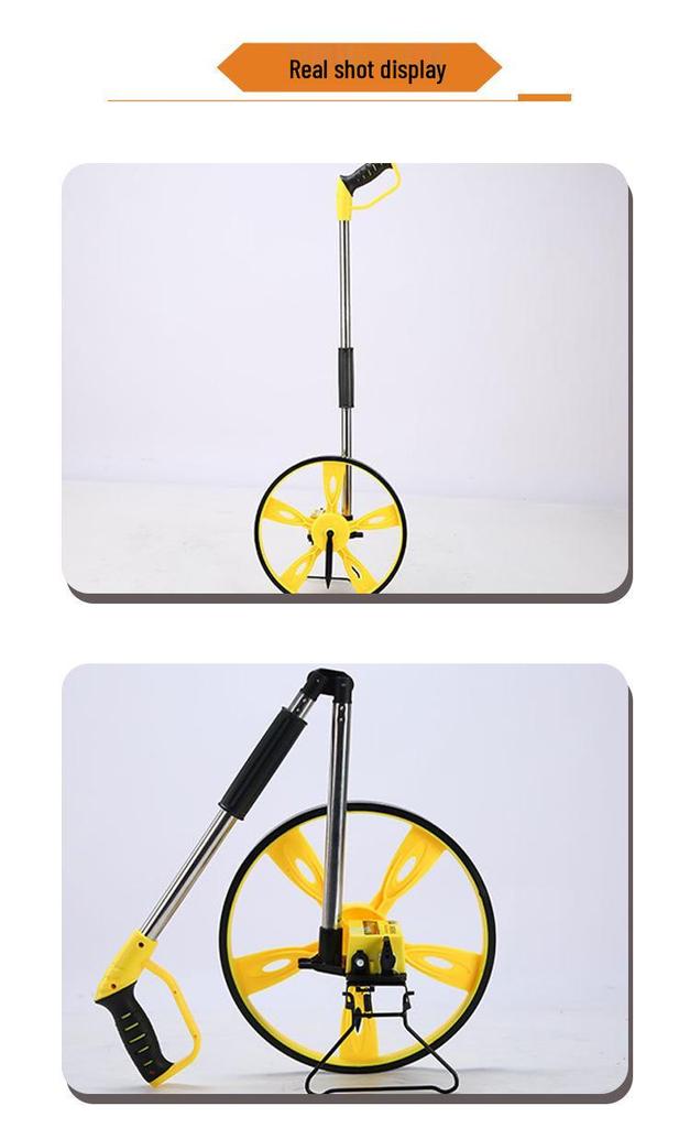 Folding Hand-Push High-Precision Outdoor Measuring Wheel with Rubber-Coated Large Wheel