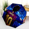 Football Player Background  pattern, automatic folding umbrella, portable and foldable design, 8 ribs, a Christmas or birthday gift.