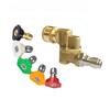 1/4" Brass Swivel Nozzle, 5 Angle 180° Rotating Head, 4500PSI Car Wash Tool High Pressure Washer Quick Connect Adapter
