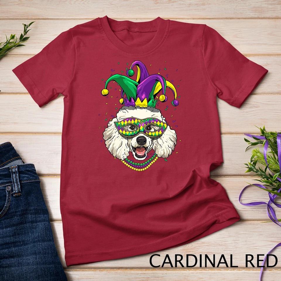 Mardi Gras Dog Carnival Poodle Jester Pet Dog Poodle Lover Unisex T-shirt 2 S