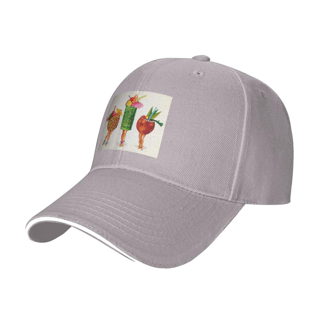 Tiki Cocktail PinUp Cap Casual Baseball Caps Adjustable Hat Hip Hop Summer Unisex Baseball Hats Customizable Polychromatic
