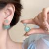 Double Sided Round Ball Earrings For Women Light Luxury Sweet Versatile Fresh Color Ear Studs Unique Jewelry Accessories