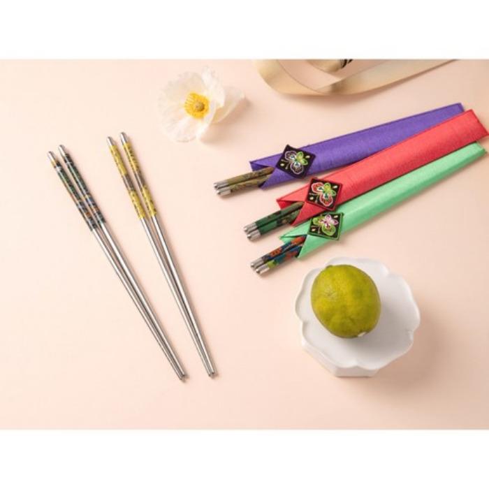 Koreanische traditionelle Vakuum-Edelstahl-Essstäbchen 5-teiliges Set