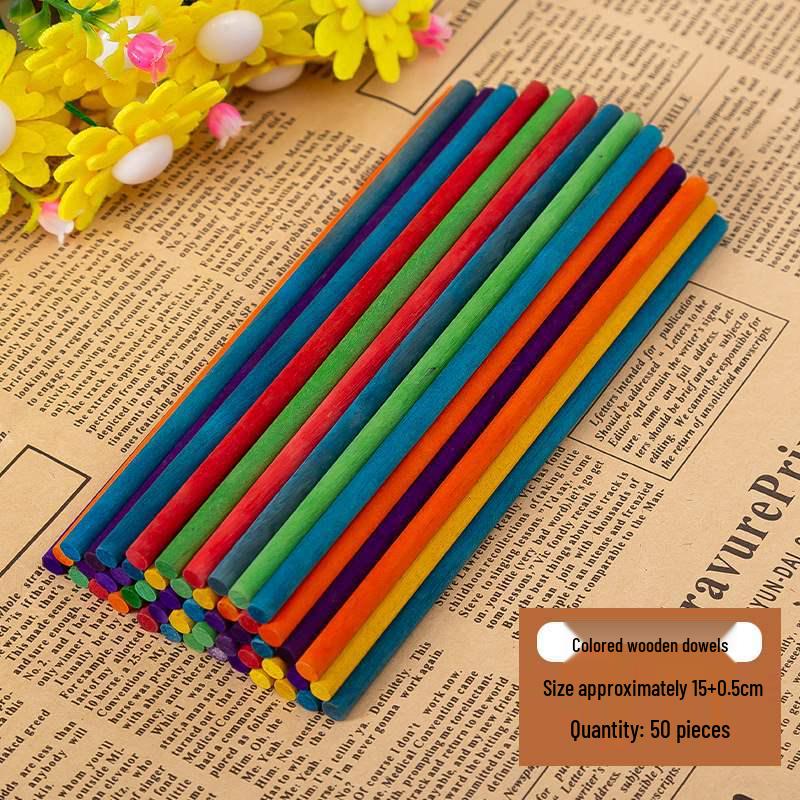 Colorful Wooden Popsicle Sticks for DIY Crafts and Ice Cream
