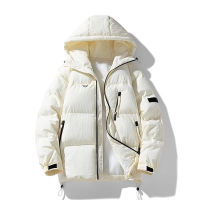 Men's Winter Padded Warm Casual Zipper Fashion Cotton Coat Short Down Jacket Men's Coat Thicken Padded Warm Outdoor Hooded Clothing