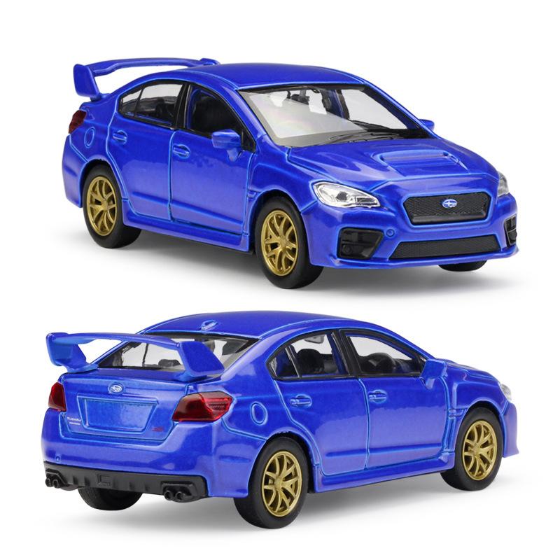 1/36 Scale Subaru Impreza WRX STI Alloy Car Model Welly Diecast Metal Alloy Vehicle Miniature Pull Back Collection Gift for Children Boys Kid
