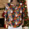 Women's Fashion Long Sleeve Christmas Snowflake Print Top Elegant Casual Top