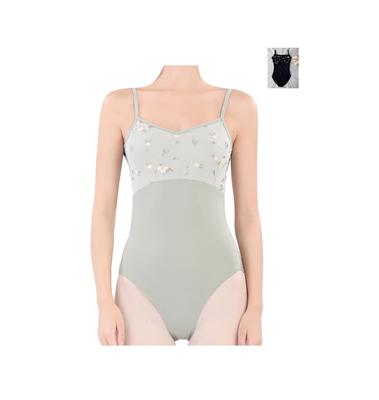 ProDance Mint Black Camisole with Cute and Stylish Ballet PK005MA Embroidery, Leotard, (L, Black)