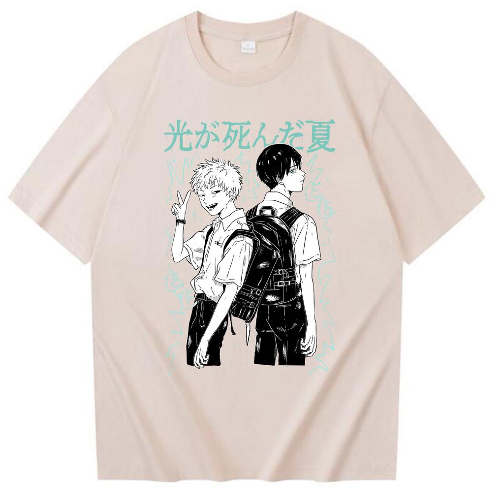 Camisetas Summer Hikaru Died Anime Manga Tee Gola Redonda Camiseta de Verão Harajuku Feminina Masculina Roupas de Algodão
