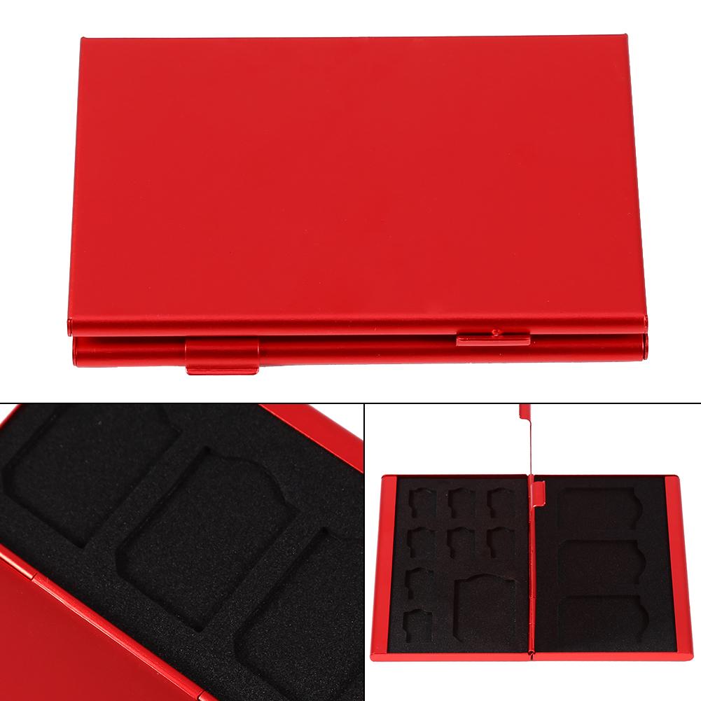 12 Slots Aluminium Box Case For   Card And TF Card Holder(Black)