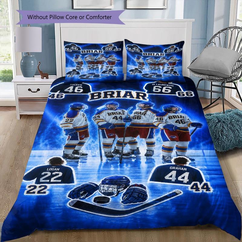 Briar University Hockey Team Uniform Print 3 Pieces Duvet Cover Set Sports Romance Bedding Bedroom Home Decor Without Pillow Core