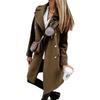 European & American Fashion Women's Double-Breasted Mid-Length Wool Coat Jacket