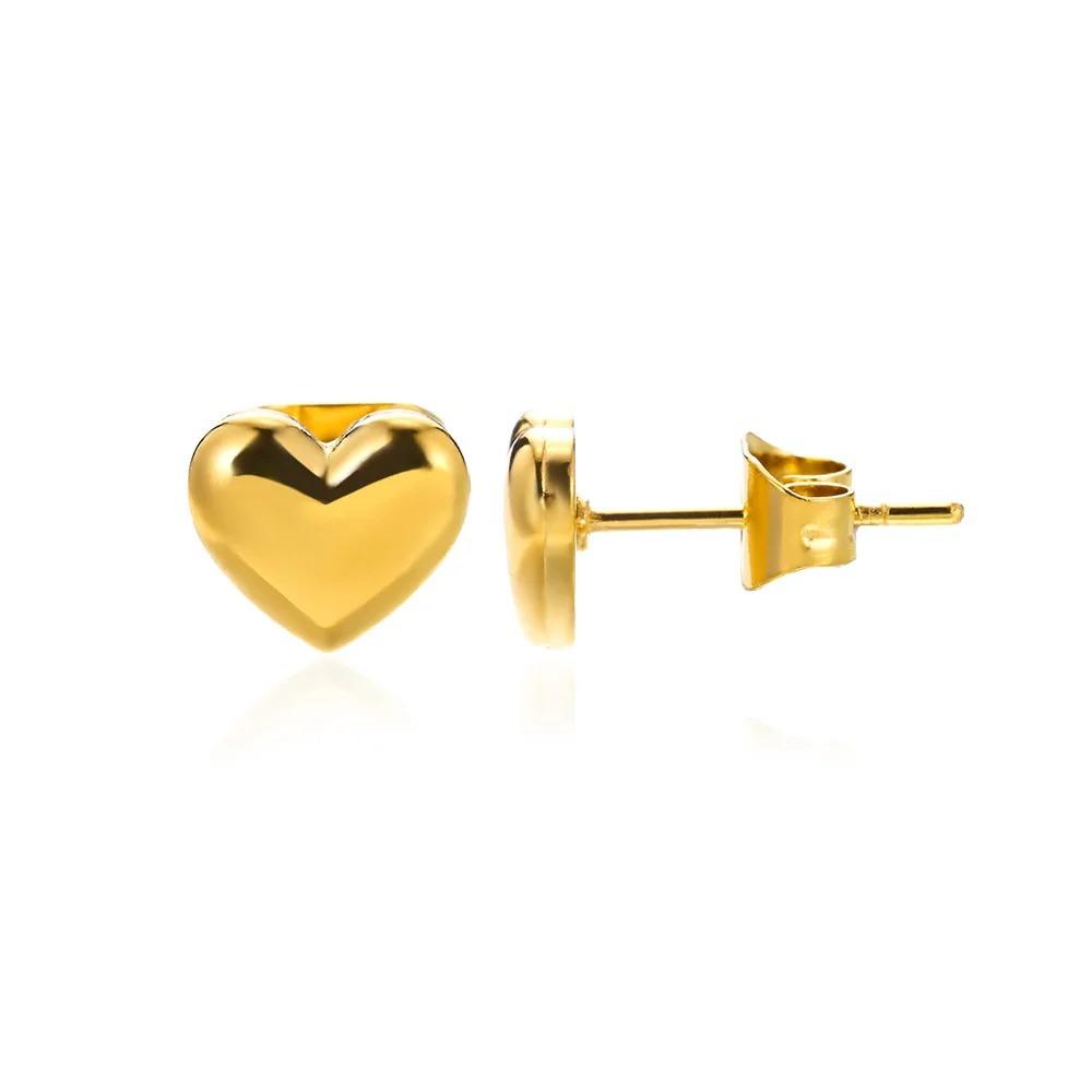 Hollow Zircon Heart Earrings For Women Stainless Steel Gold Color Heart Earring Luxury Wedding Couple Jewelry Gift Free Shipping
