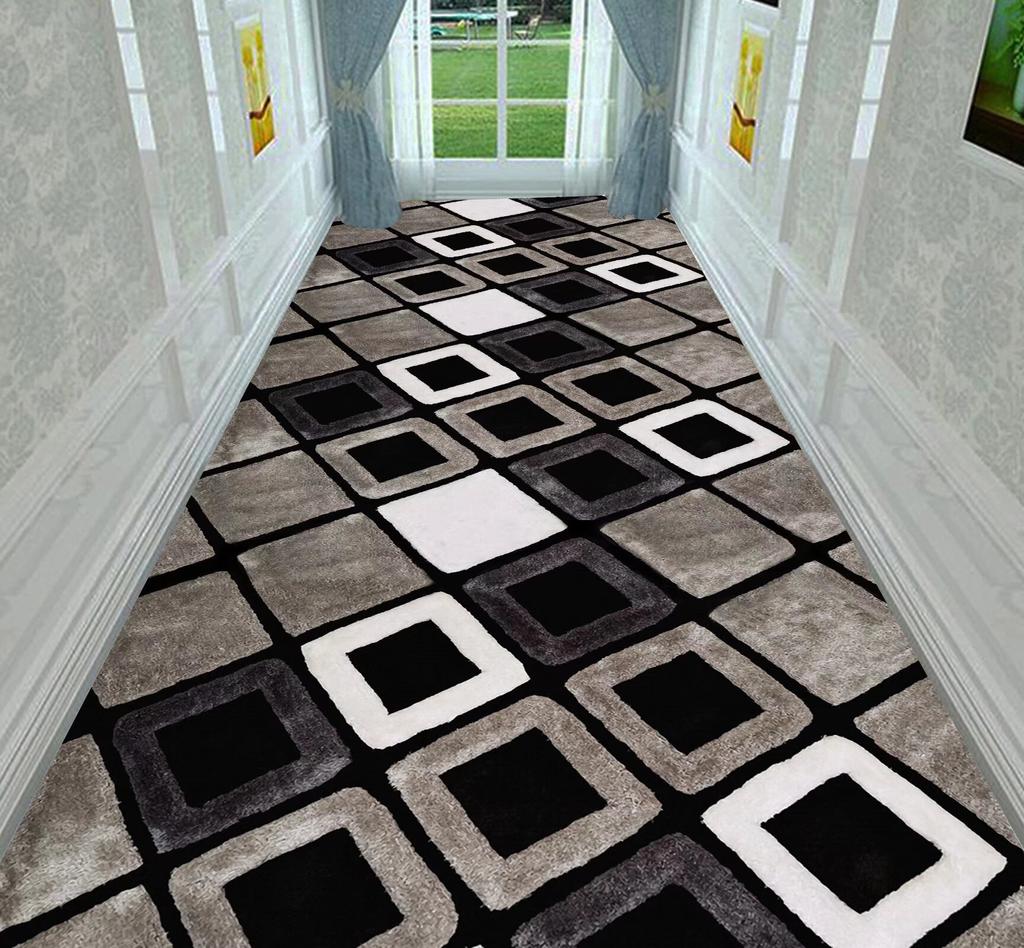 Nordic Modern Villa Long Corridor Carpet Runner Hall Passageway Home Large Rugs Stairway Comfortable Durable Washable Floor Mat