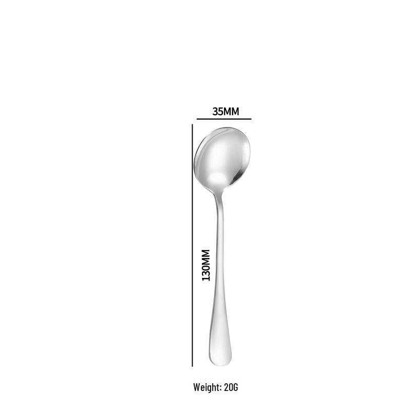 1010 Stainless Steel Western Cutlery Set: Steak Knife, Fork, Spoon, Dessert Spoon, Serving Fork, and Ice Spoon.