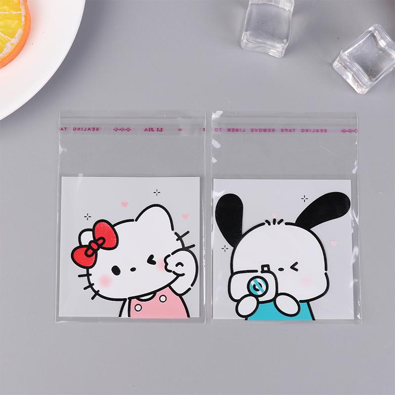 100Pcs Cute Hello Kitty Pochacco Transparent Ziplock Bag Waterproof Packing Bags Candy Biscuit Self Sealing Bag Gift Bag