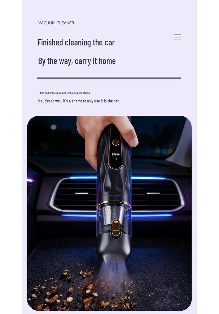 Wireless Handheld High-Suction Portable Car Vacuum Cleaner