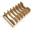 Socpuro Wooden Frying Pan Rack, Pot Lid Stand with 7 Dividers, Adjustable Spacing, Dish Drainer, 39.5*23cm, Natural Look, Space-Saving, Easy Access To