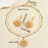Damen Halsketten Set mit einzigartigem Sonnenblumen Design Anhänger Ohrringe Vielseitiger Schmuck für Frauen