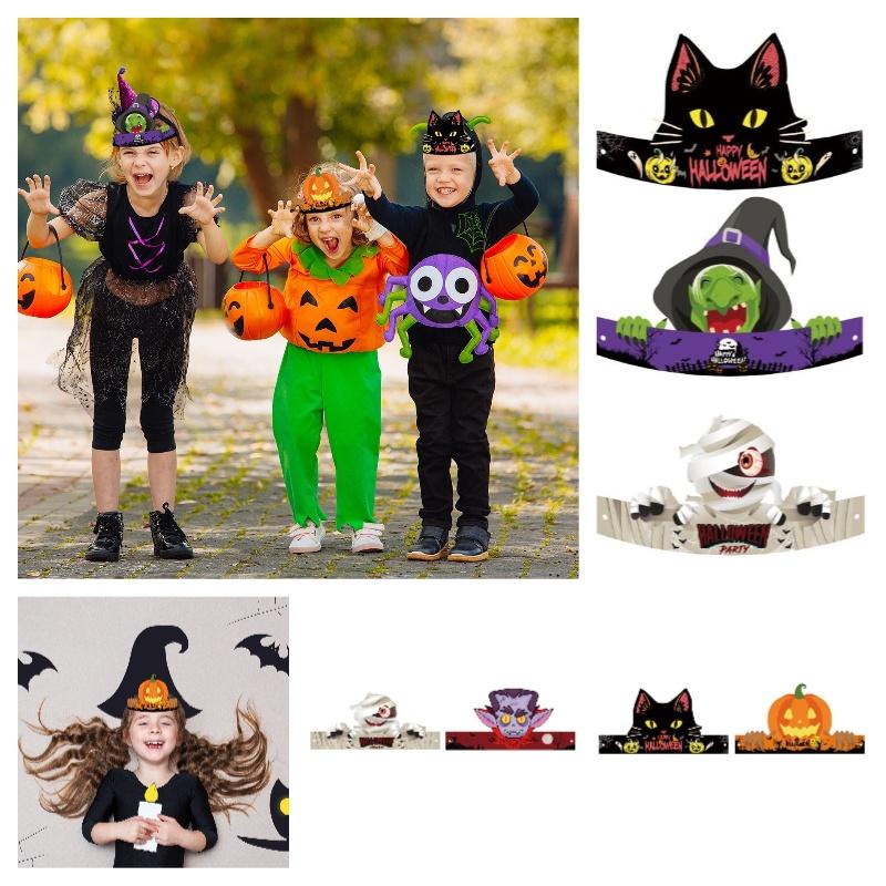 New Halloween Paper Hats For Children's Parties Wholesale Decorations