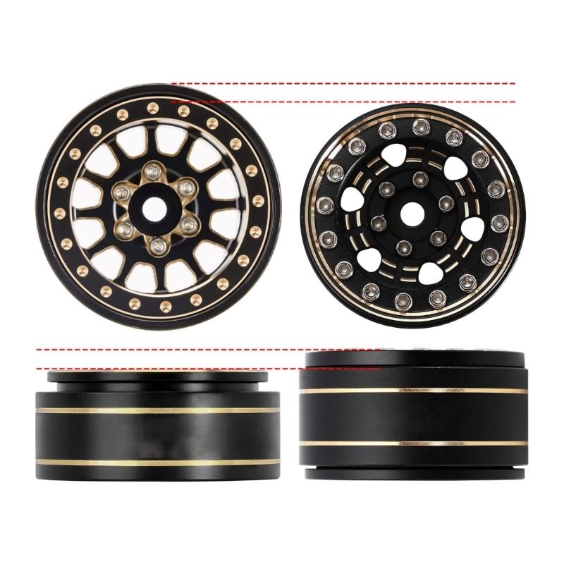 12-Spoke Wheels Brass Beadlock Rims Deadbolt- RC Crawler RC Car Upgrade Parts for 1/18 TRX4M 1/24 SCX24 Beadlock Wheel