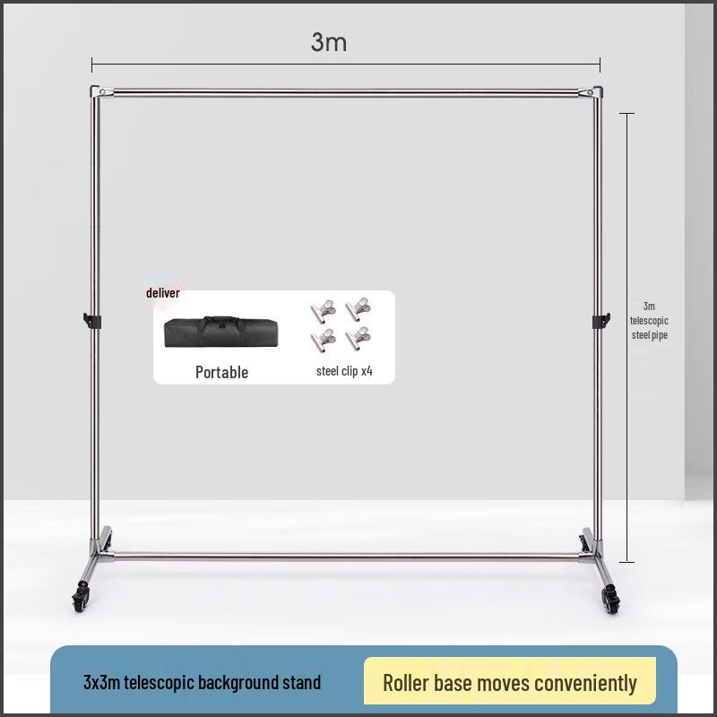 

Easy Travel 3x3M Stainless Steel Photography Background Stand