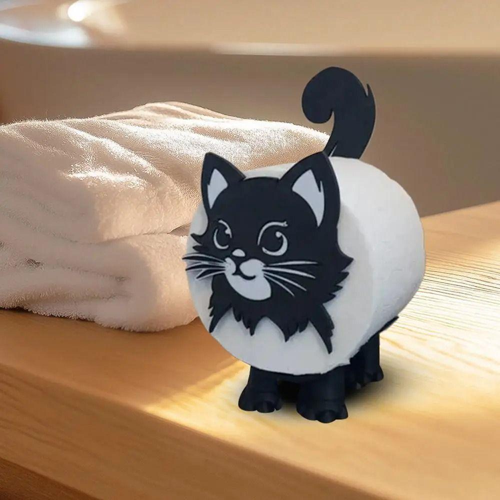 Cute Roll Holder Cat Toilet Paper Stand 3D Printed Cat Toilet Paper Holder  Tissue