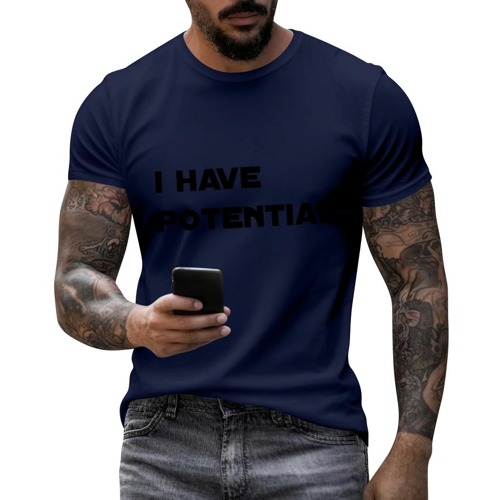 Men's Casual Letter Print Short-Sleeve T-Shirt