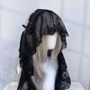 Y2K Lolita Kopfschmuck Gothic Stil Schwarz / Weiß Spitze Schleife Haarband Japanischer Stil Polyester Lolita Mädchen Stirnband Party