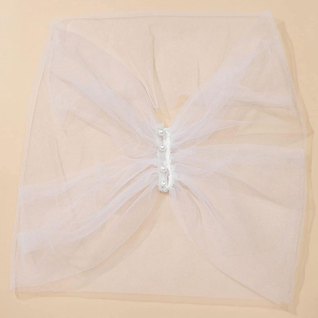 Hochzeitsschal Damen Tüllschal Tüll Hochzeitsstola für Braut Brautstola Wickel Schulterfreier Schal Durchsichtiger Brautschal