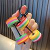 Bunter Hantel-Schlüsselanhänger: Kreativer Fitness-Anhänger und Rucksack-Schmuck