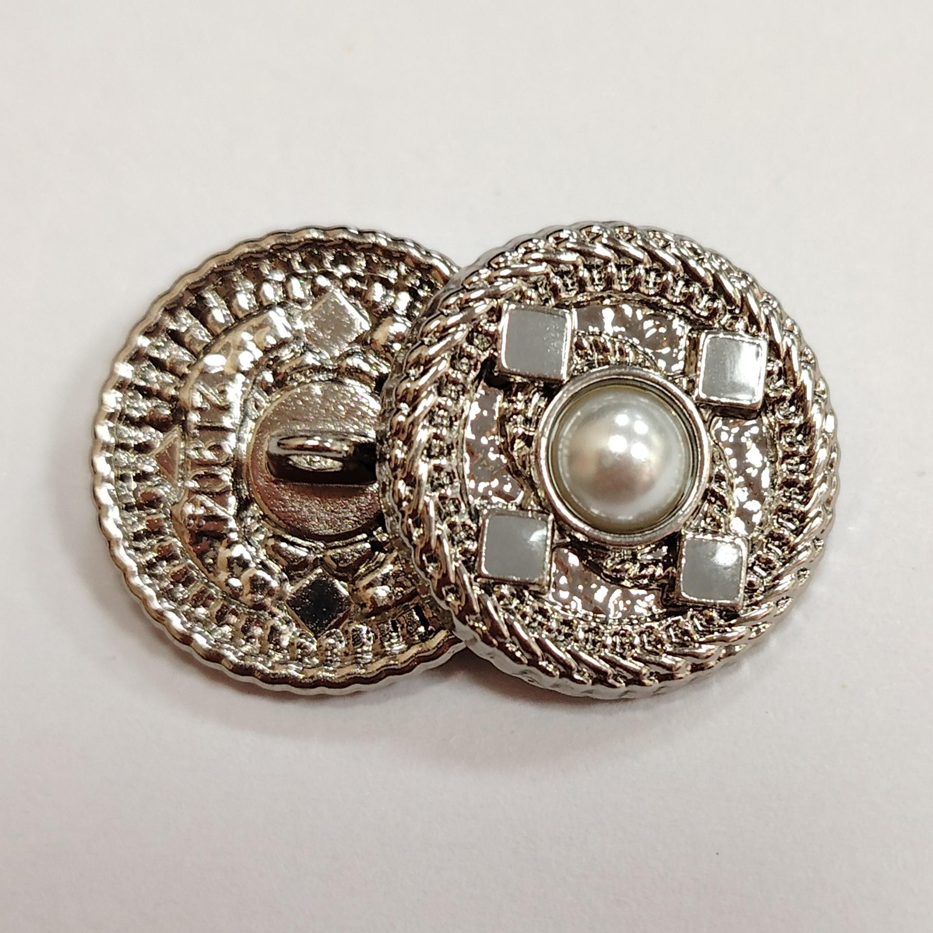 

10 шт. металлических перламутровых пуговиц, маленькая ароматная ветровка, пуговицы для шерстяного пальто, пуговицы с клеем на масляной основе, декоративные пуговицы для платья 18MM-hanging white oil + gray glue