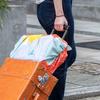 Musubi Furoshiki 100 Himemusubi Aqua Drop Recycle Adeline Klam Peony Orange 100cm Polyester Water-repellent