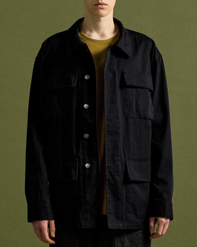 Onnhans Tag Button Bdu Shirt Jacket_Black