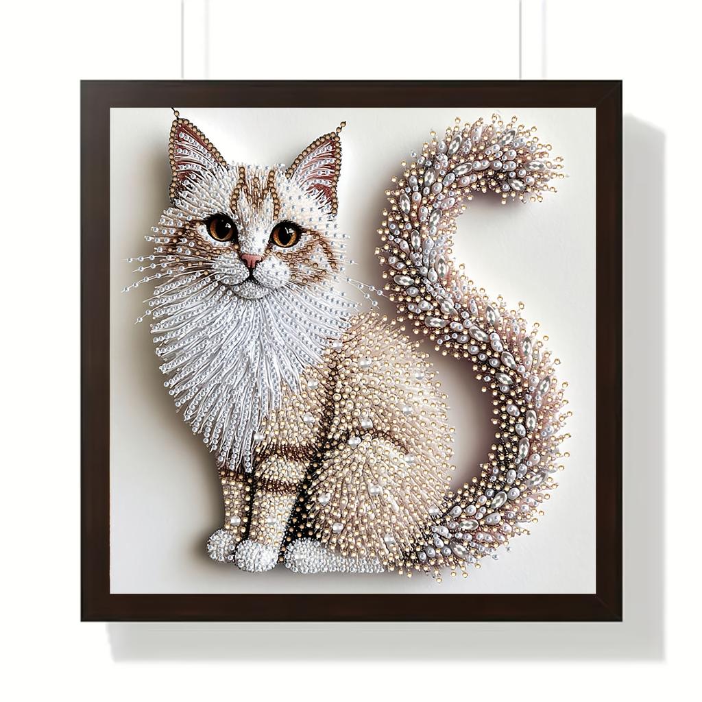 5D Diamond Painting Set Fluffy Kitten Theme, 2D Flat Print,Ideal for Home Decor In Living Room, Bedroom