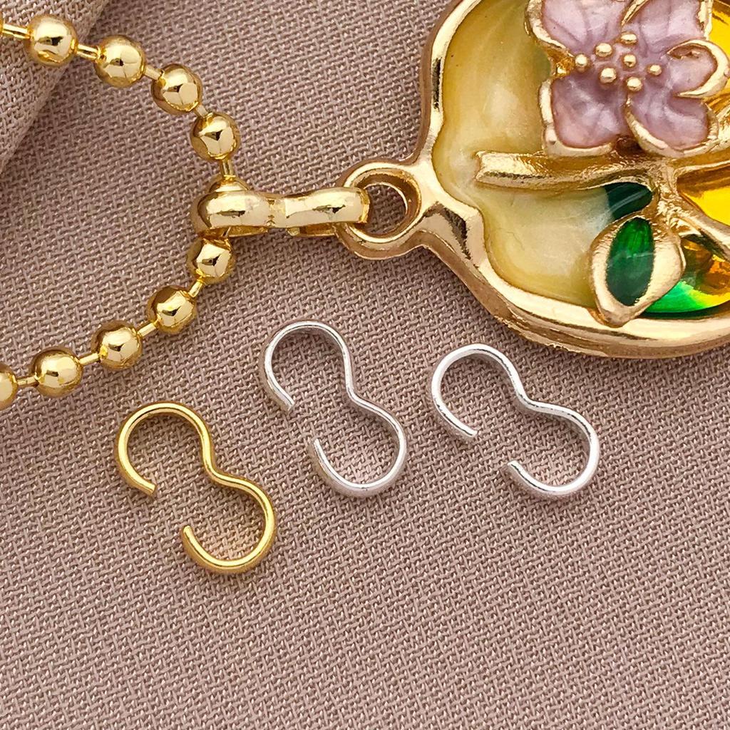 18K Gold-Plated Copper Three-Character Buckle Clasp for DIY Jewelry: Bracelet, Necklace, or Pendant End