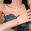 Korean Simple Colored Stone Chain Necklace For Women Golden Party Beach Clavicle